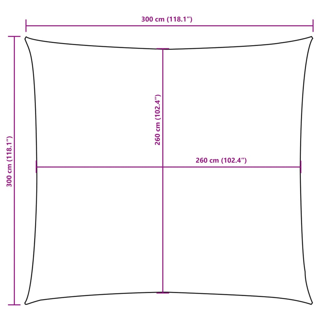Parasole a Vela in Tela Oxford Quadrata 3x3 m Nera | homemem39