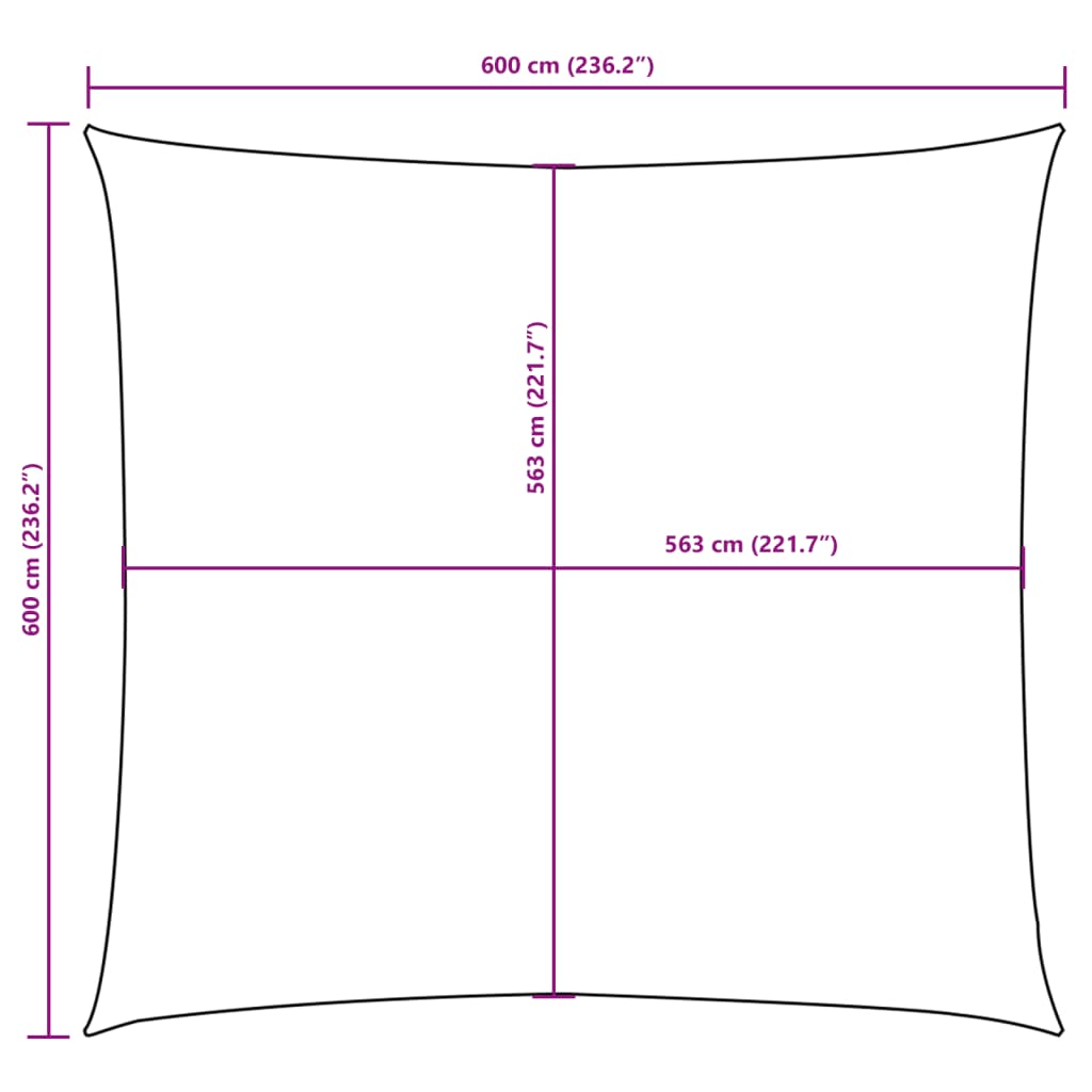Vela Parasole in Tela Oxford Quadrata 6x6 m Nera | homemem39
