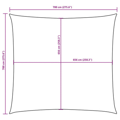 Parasole a Vela in Tela Oxford Quadrata 7x7 m Nero - homemem39