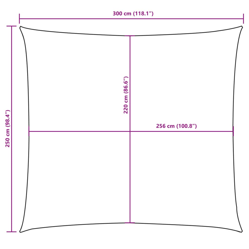 Parasole a Vela Oxford Rettangolare 2,5x3 m Nero | homemem39