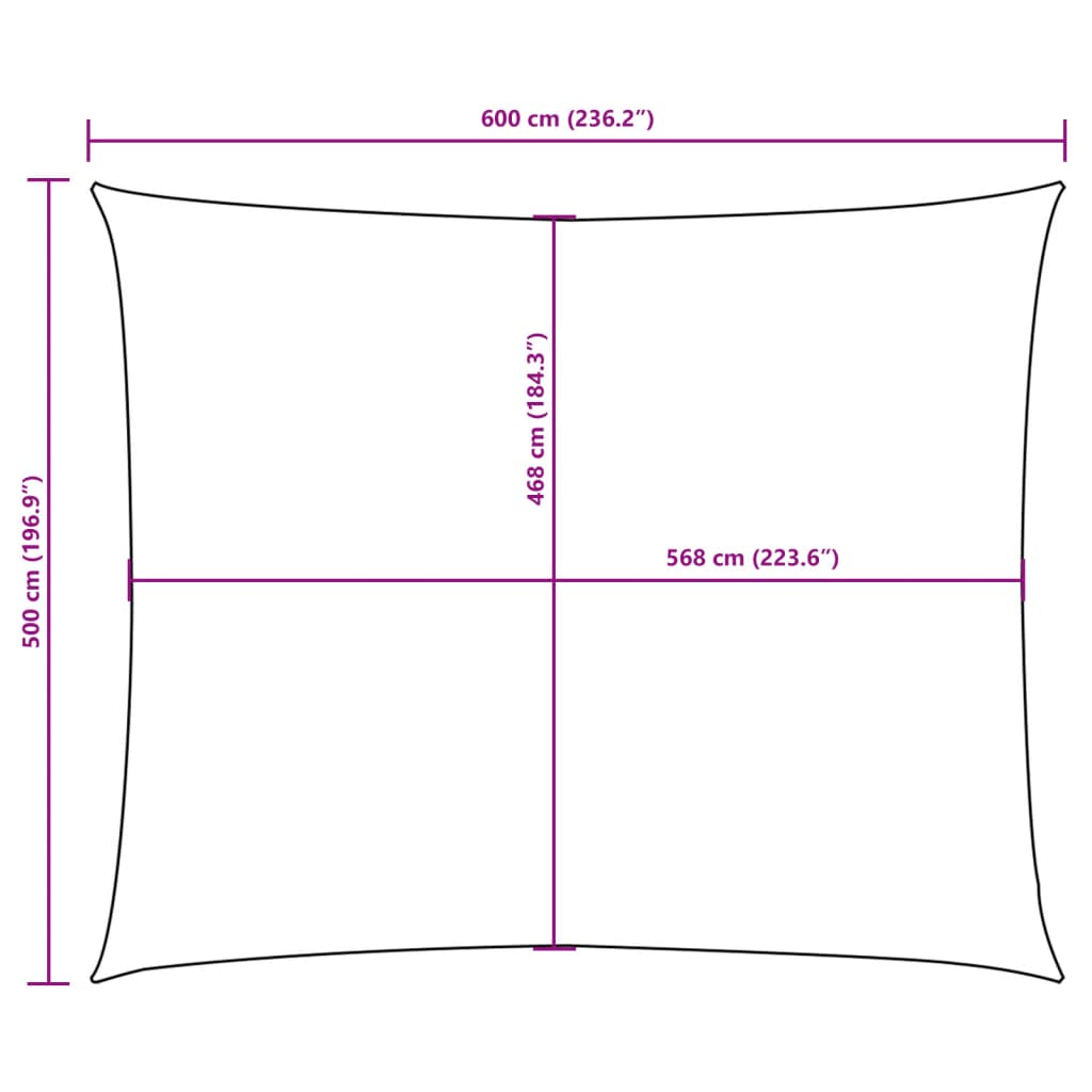 Parasole a Vela Oxford Rettangolare 5x6 m Nero | homemem39