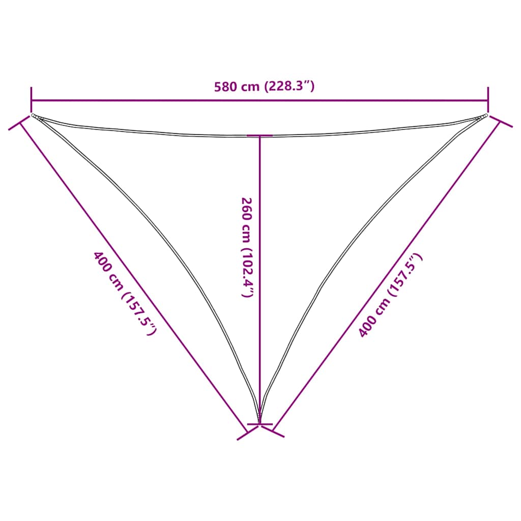 Parasole a Vela Oxford Triangolare 4x4x5,8 m Nero