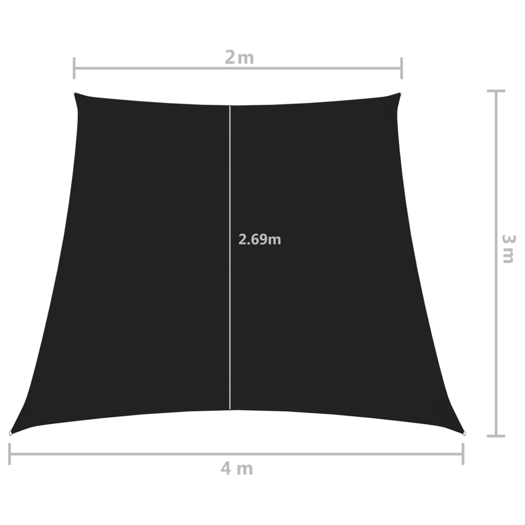 Parasole a Vela in Tela Oxford a Trapezio 2/4x3 m Nero | homemem39