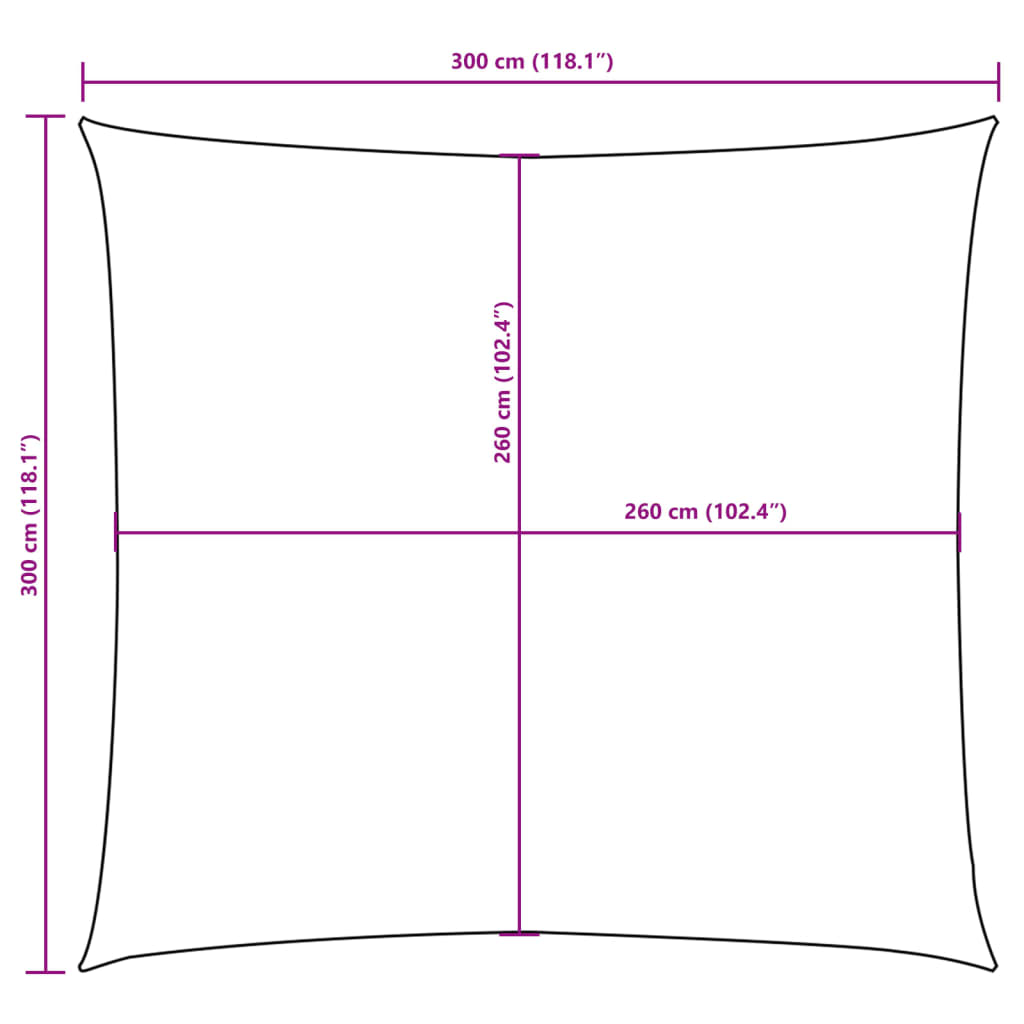 Parasole a Vela in Tela Oxford Quadrato 3x3 m Marrone | homemem39