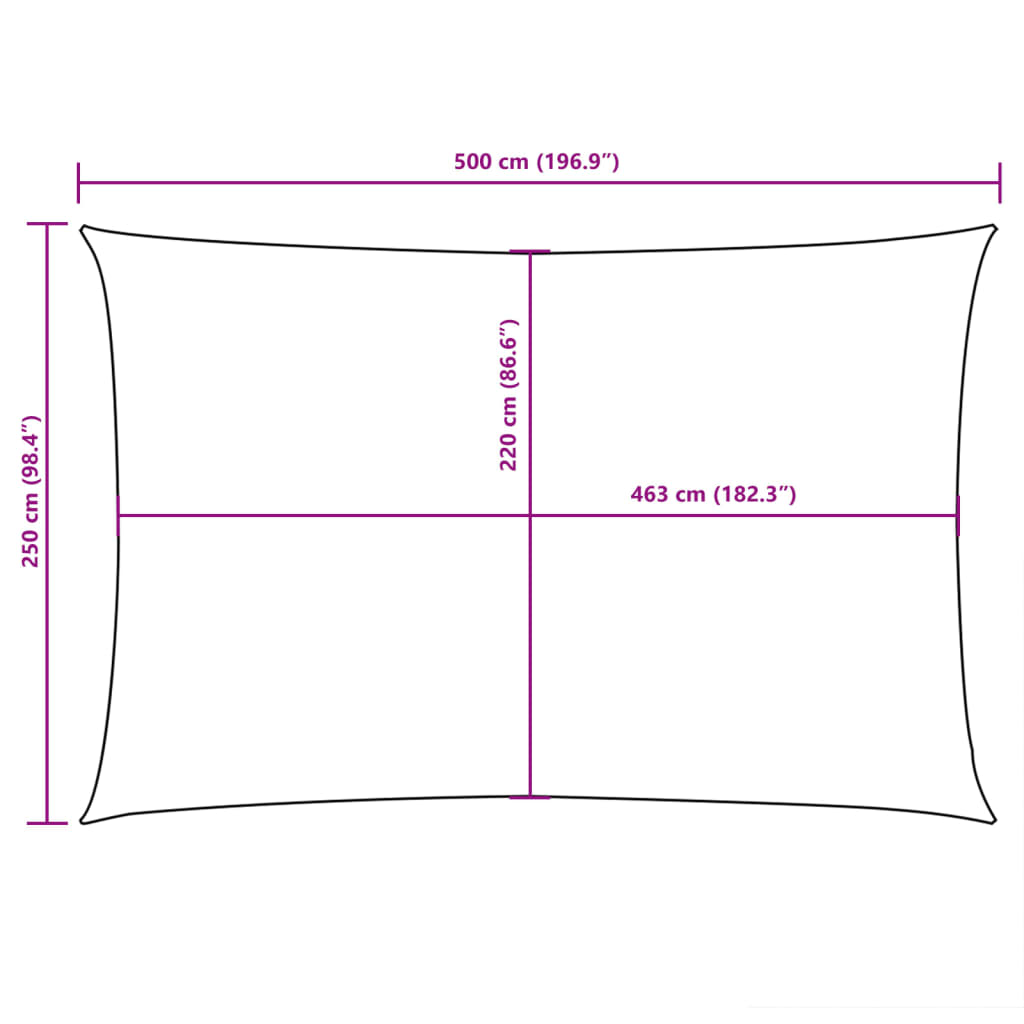 Parasole a Vela Oxford Rettangolare 2,5x5 m Marrone | homemem39