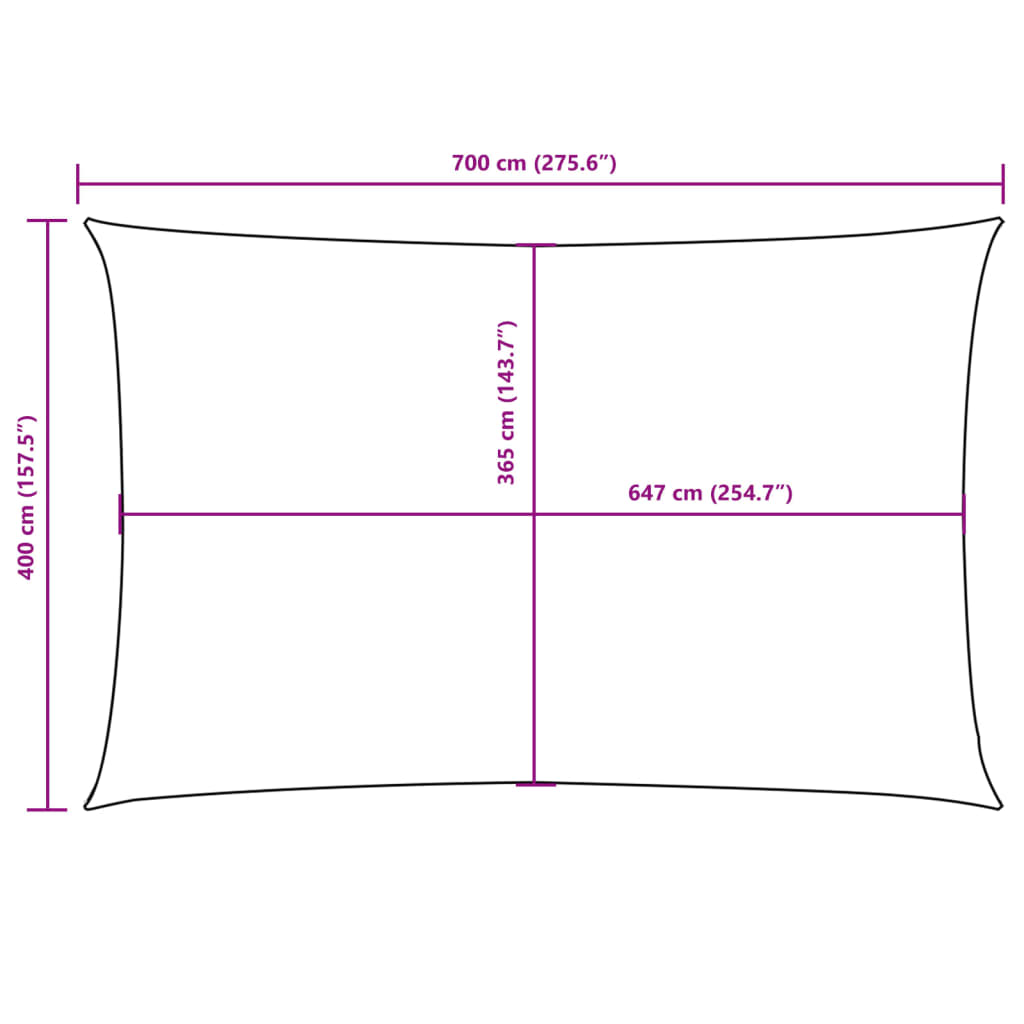 Parasole a Vela Oxford Rettangolare 4x7 m Marrone | homemem39
