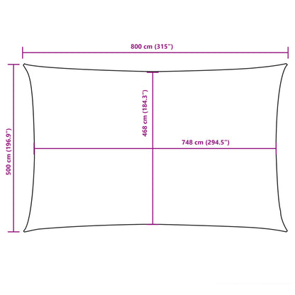 Parasole a Vela Oxford Rettangolare 5x8 m Marrone | homemem39