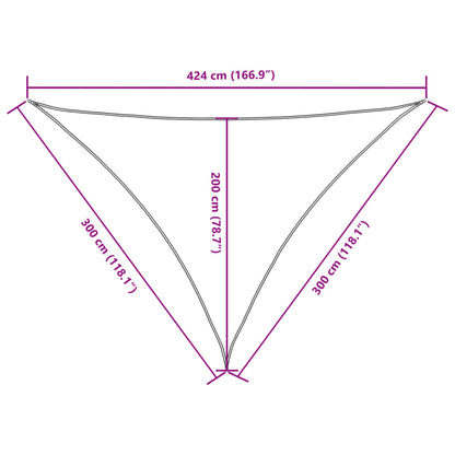 Parasole a Vela Oxford Triangolare 3x3x4,24 m Marrone | homemem39