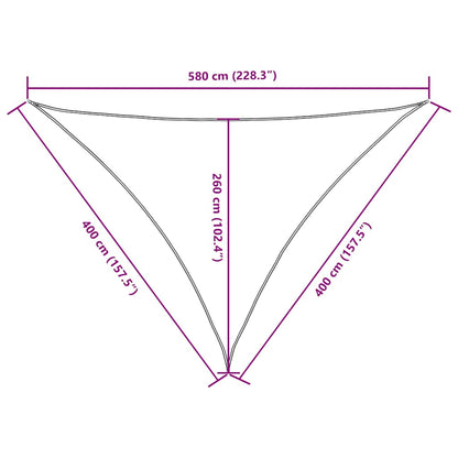 Parasole a Vela Oxford Triangolare 4x4x5,8 m Marrone