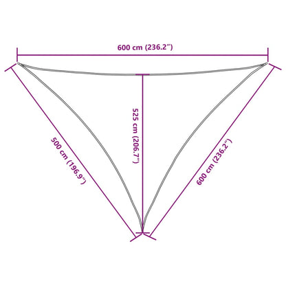 Parasole a Vela Oxford Triangolare 5x6x6 m Marrone - homemem39