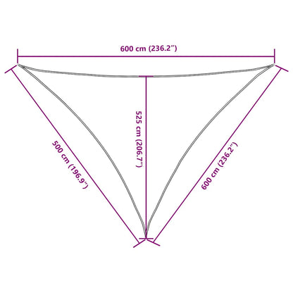 Parasole a Vela Oxford Triangolare 5x6x6 m Marrone