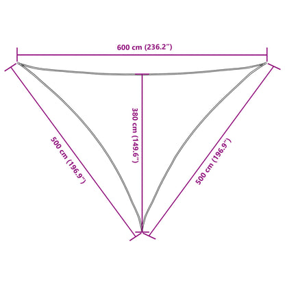 Parasole a Vela Oxford Triangolare 5x5x6 m Marrone