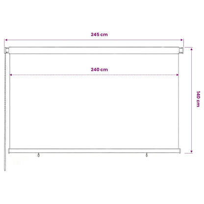 Tenda a Rullo per Esterni 245(L)x140(A) cm Verde scuro HDPE