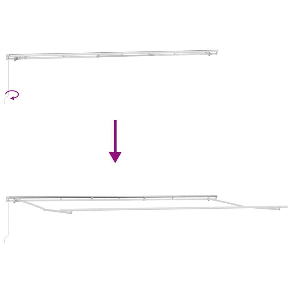 Tenda da Sole Bianco 6 × 3,5 m Metallo