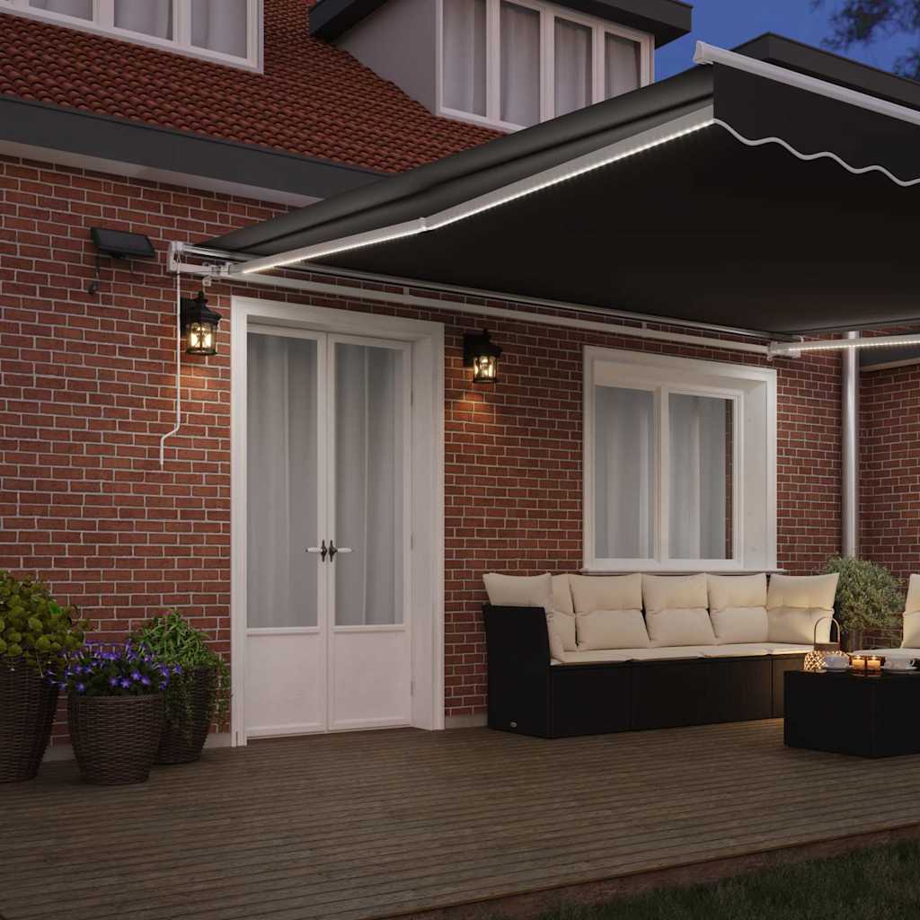 Tenda da Sole con Bianco 4,5 × 3,5 m Metallo