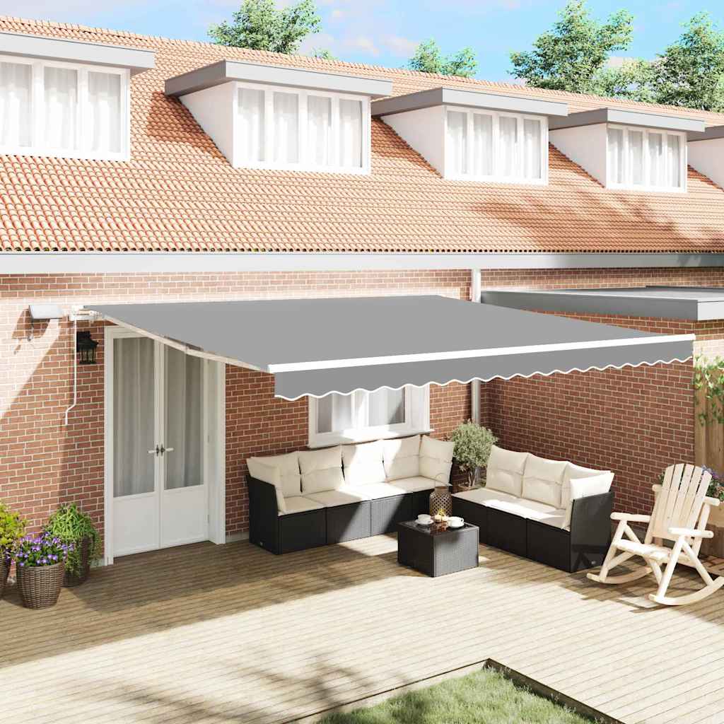 Tenda da Sole con Bianco 4,5 × 3,5 m Metallo