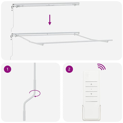 Tenda da Sole Bianco 3 x 2,5 m Metallo