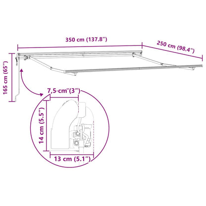 Struttura della tenda Bianco 350 x 250 cm Alluminio | homemem39