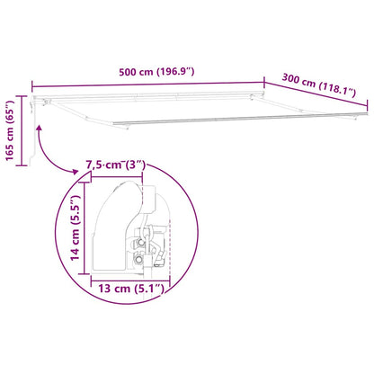 Struttura della tenda Bianco 500 × 300 cm Alluminio