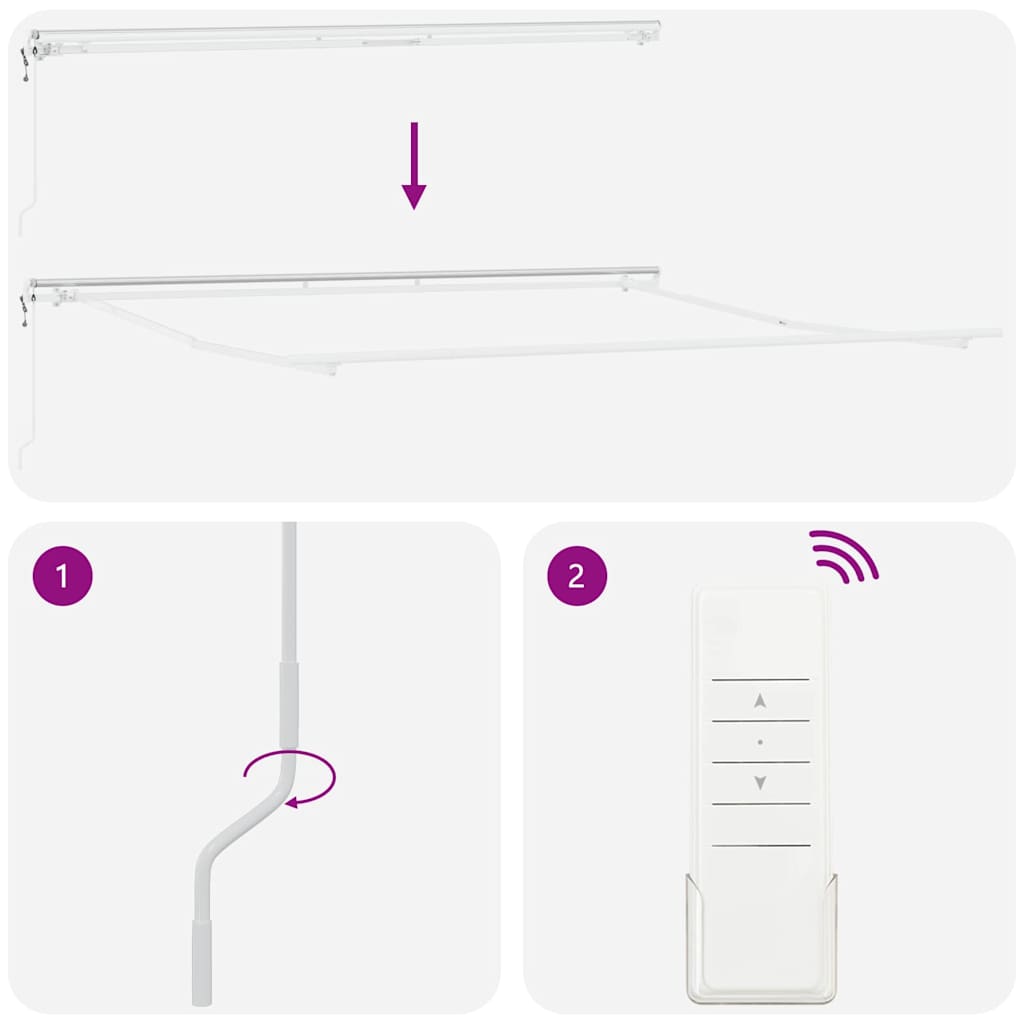 Tenda da Sole Bianco 5 × 3,5 m Metallo