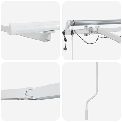 Tenda da Sole con Bianco 6 × 3,5 m Metallo