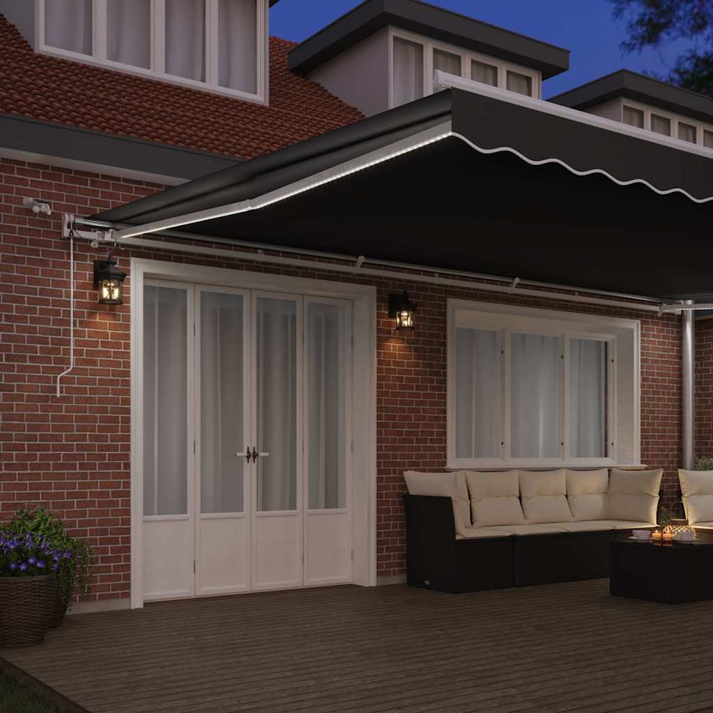 Tenda da Sole con Bianco 6 × 3,5 m Metallo