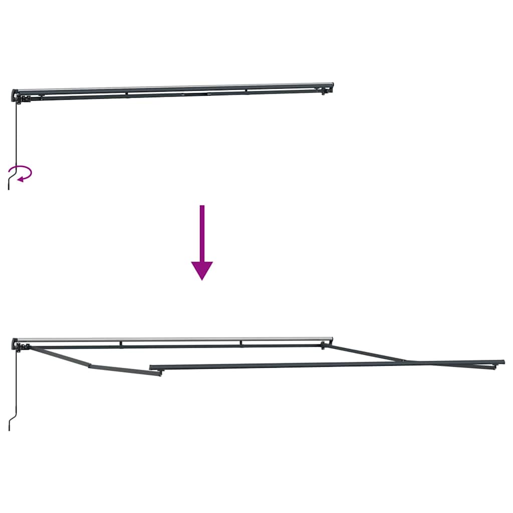 Tenda da Sole Antracite 4,5 × 3,5 m Metallo
