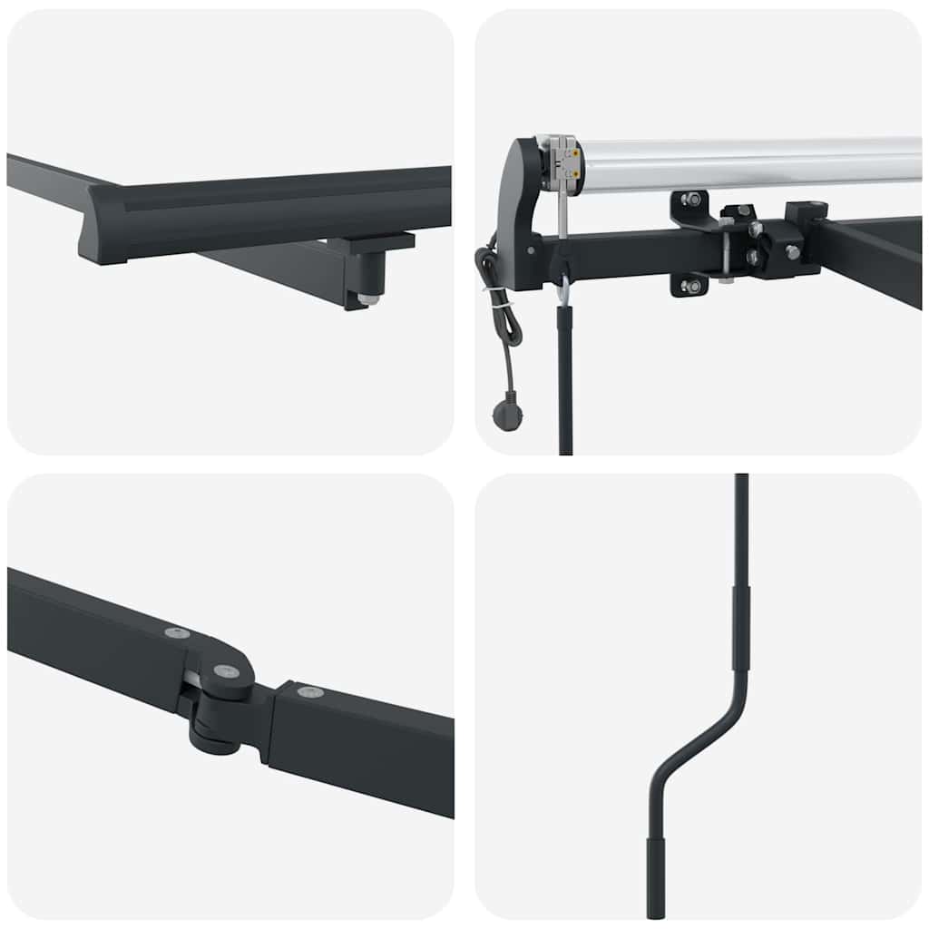 Tenda da Sole Antracite 6 x 3 m Metallo