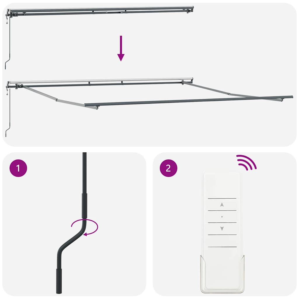 Tenda da Sole Antracite 5 × 3,5 m Metallo - homemem39