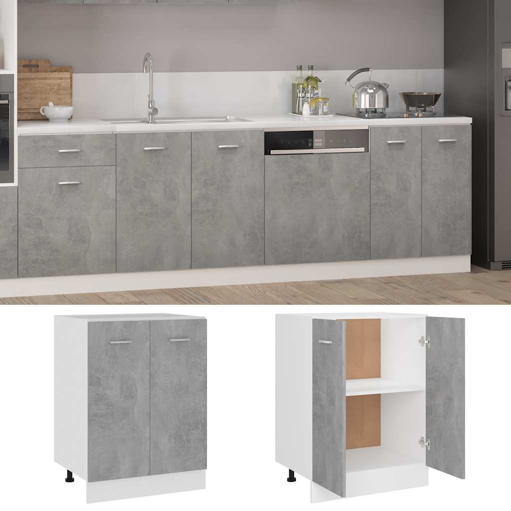 Armadio Inferiore “Lyon” Grigio Cemento 60x46x81,5cm | homemem39