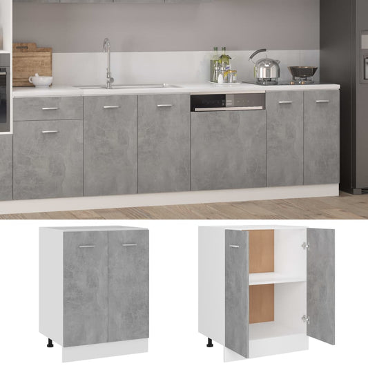 Armadio Inferiore “Lyon” Grigio Cemento 60x46x81,5cm - homemem39