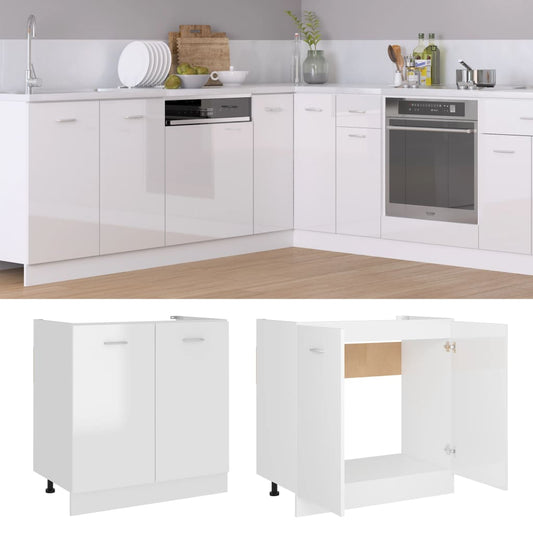 Mobile Sottolavello “Lyon” Bianco Lucido 80x46x81,5 - homemem39