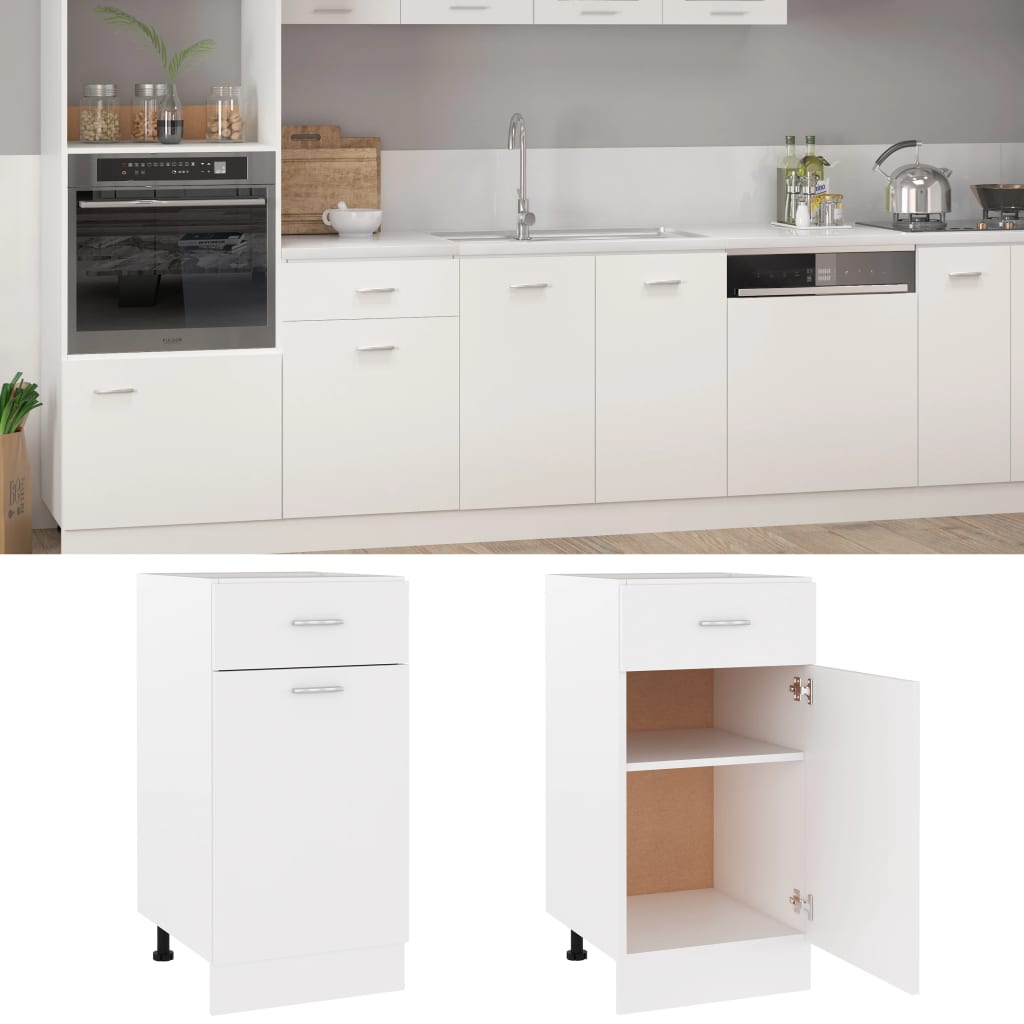 Armadio Inferiore Cassetto Bianco 40x46x81,5 Legno Multistrato - homemem39