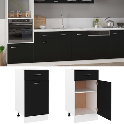 Armadio Inferiore Cassetto “Lyon” Nero 40x46x81,5cm - homemem39