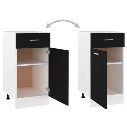 Armadio Inferiore Cassetto “Lyon” Nero 40x46x81,5cm | homemem39