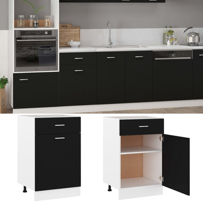 Armadio con Cassetto “Lyon” Nero 50x46x81,5 cm - homemem39