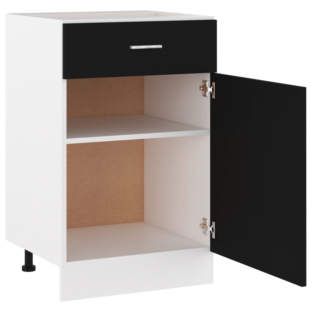 Armadio con Cassetto “Lyon” Nero 50x46x81,5 cm - homemem39