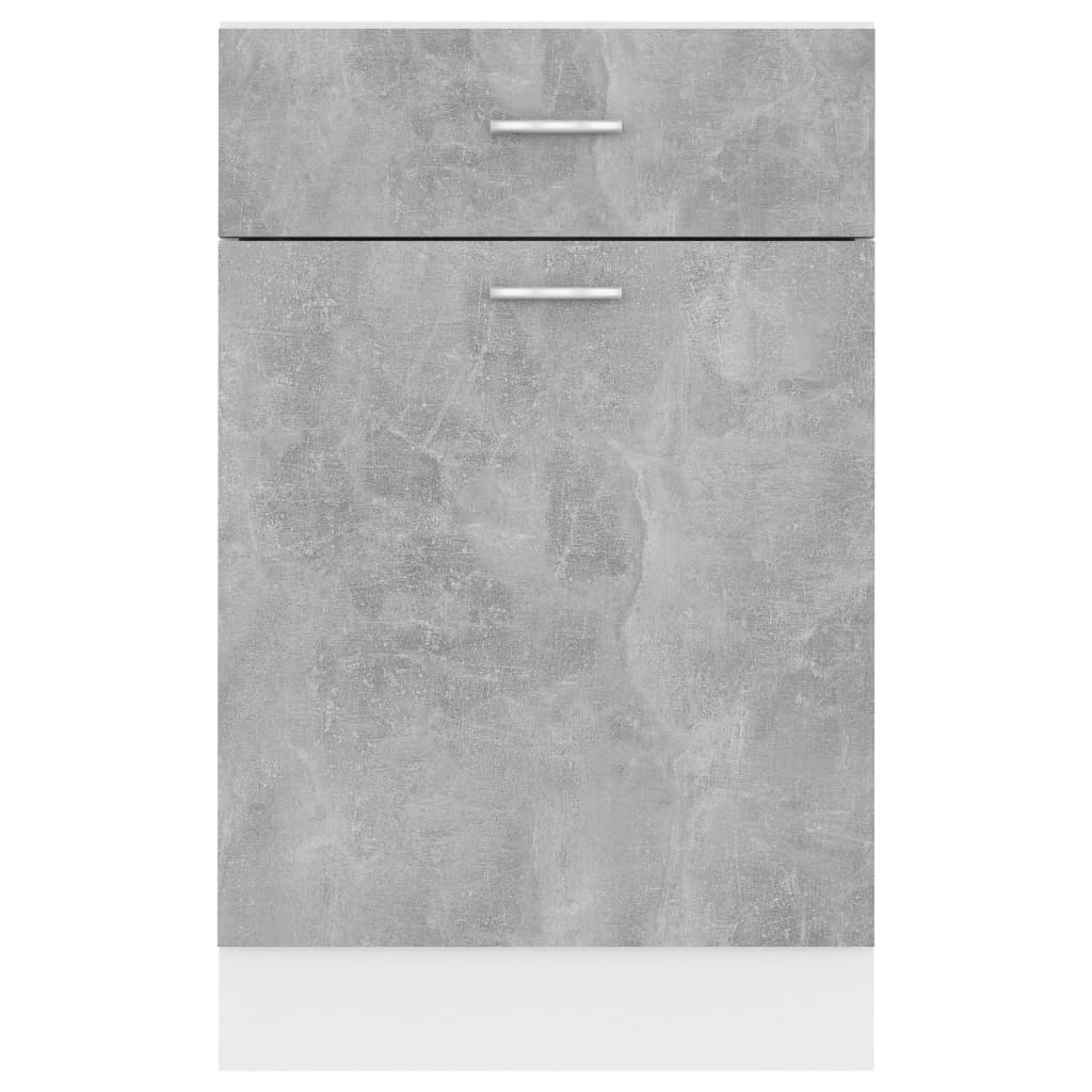 Armadio Inferiore Cassetto “Lyon” Grigio Cemento 50x46x81,5 | homemem39