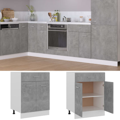 Armadio Inferiore Cassetto Grigio Cemento 60x46x81,5Multistrato | homemem39
