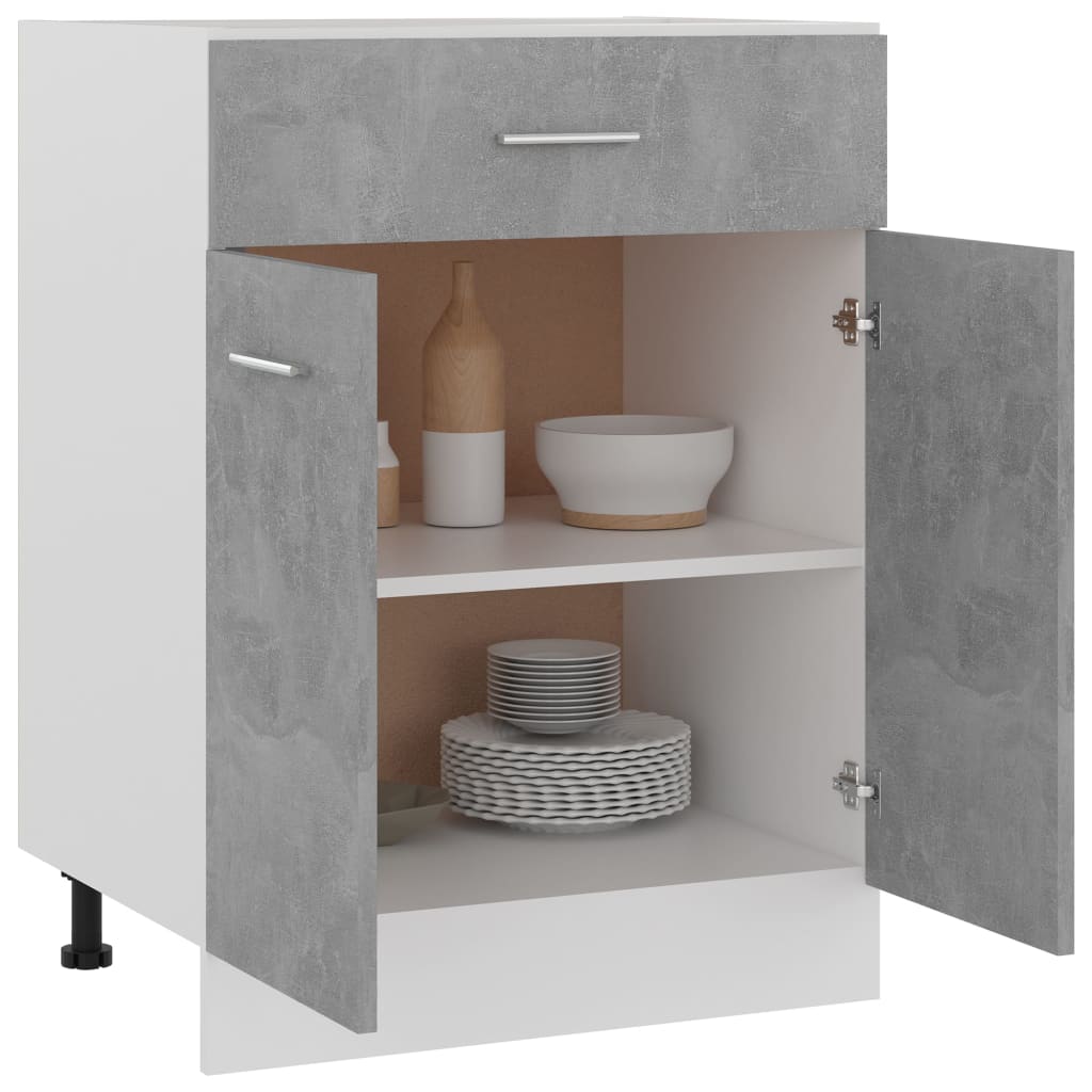 Armadio Inferiore Cassetto Grigio Cemento 60x46x81,5Multistrato | homemem39