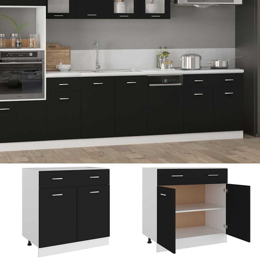 Mobile Inferiore Cassetto “Lyon” Nero 80x46x81,5 cm