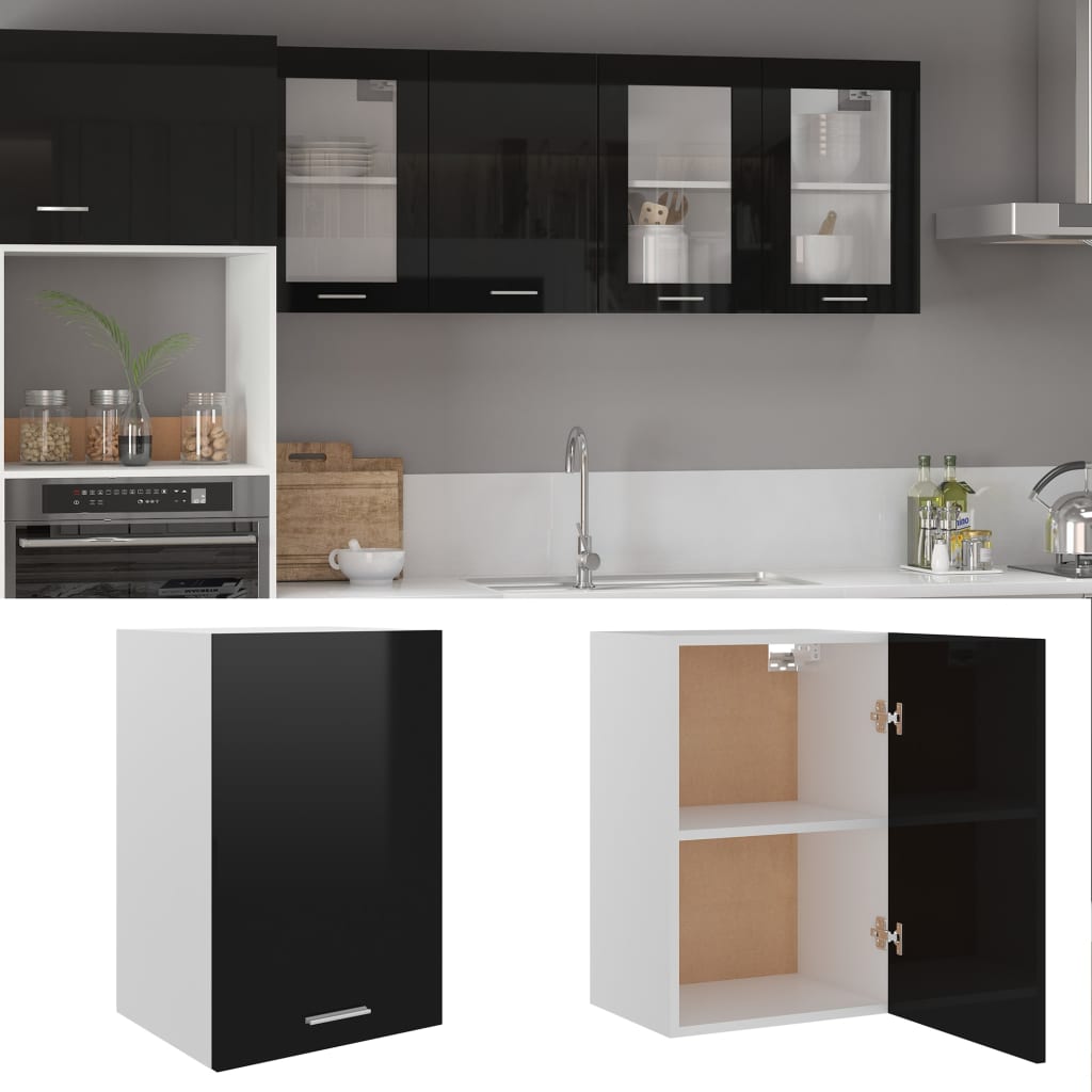 Mobile Pensile “Lyon” Nero Lucido 39,5x31x60 cm | homemem39