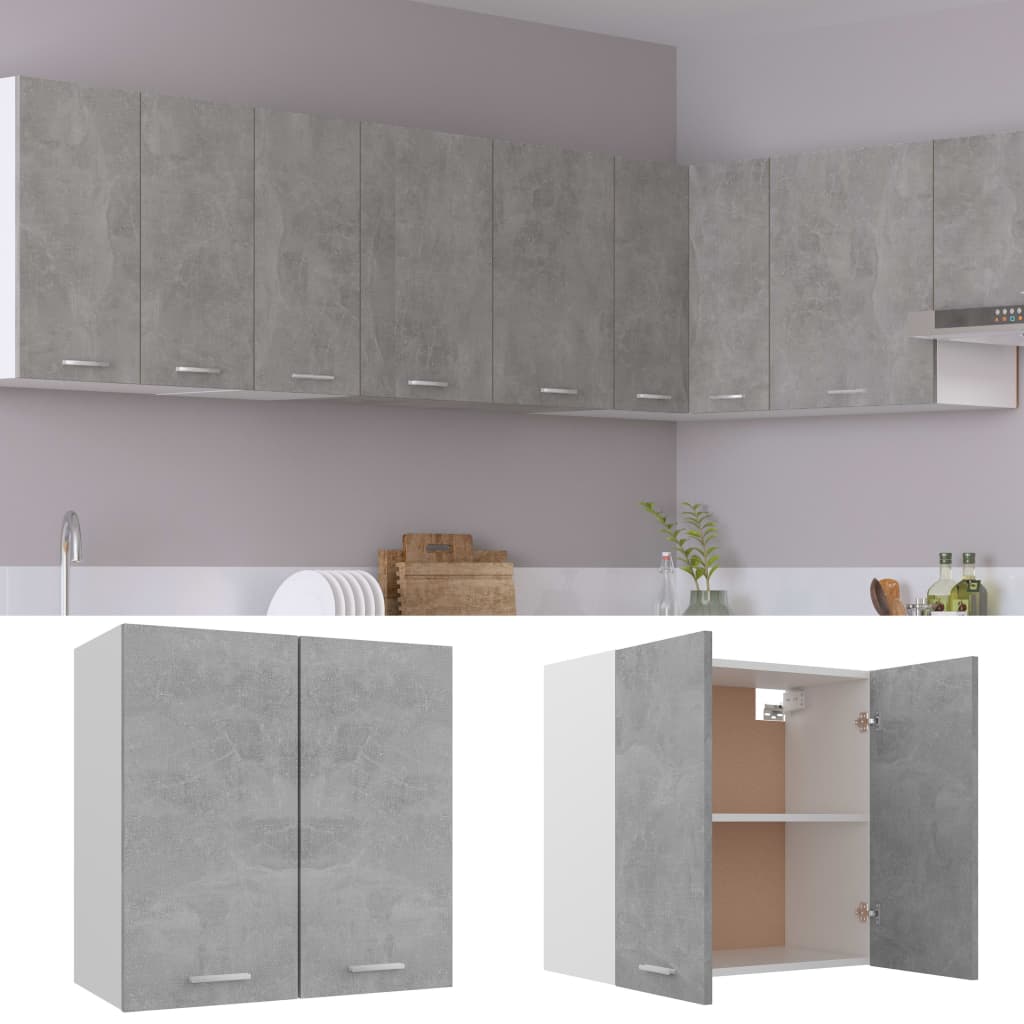 Mobile Pensile Grigio Cemento 60x31x60 cm in Legno Multistrato - homemem39