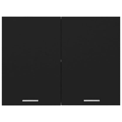 Mobile Pensile “Lyon” Nero 80x31x60 cm in Legno Multistrato | homemem39