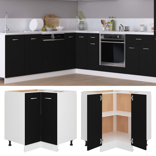 Armadio Angolare “Lyon” Nero 75,5x75,5x81,5 cm - homemem39
