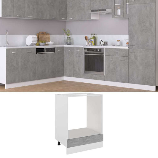 Mobile per Forno “Riga” Grigio Cemento 60x46x81,5 cm