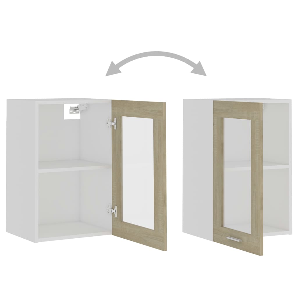 Mobile Pensile con Vetro “Lyon” Rovere Sonoma 40x31x60 cm | homemem39