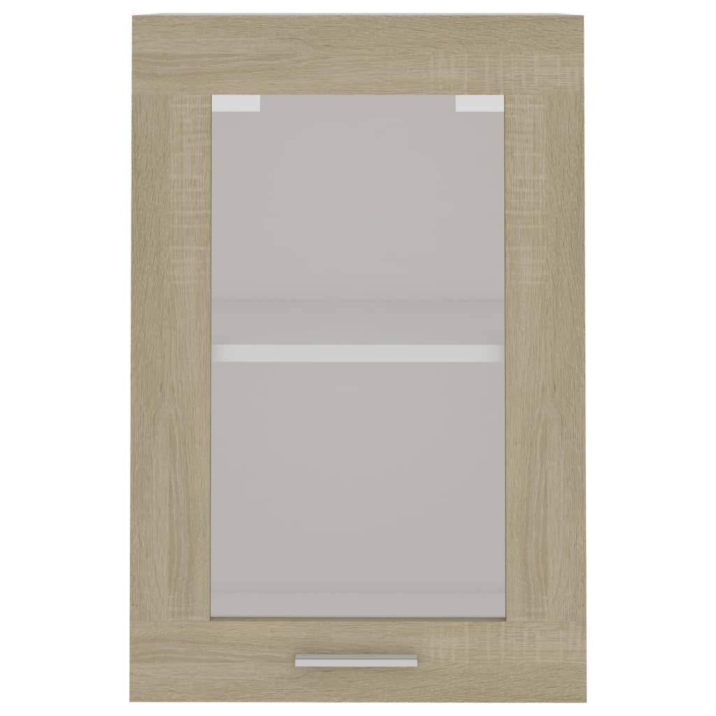 Mobile Pensile con Vetro “Lyon” Rovere Sonoma 40x31x60 cm - homemem39