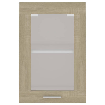 Mobile Pensile con Vetro “Lyon” Rovere Sonoma 40x31x60 cm - homemem39