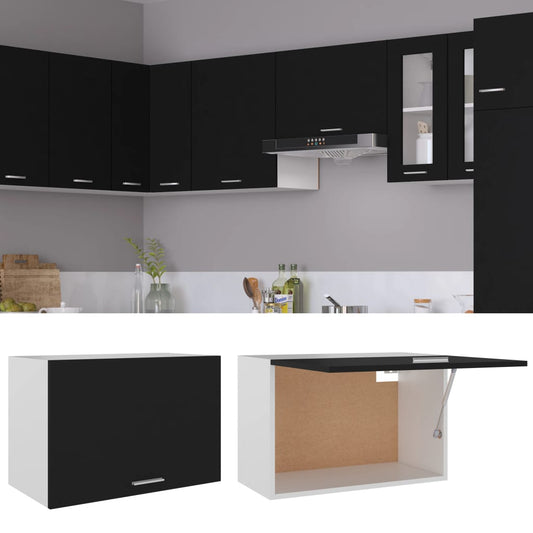 Mobile Pensile “Lyon” Nero 60x31x40 cm in Legno Multistrato - homemem39